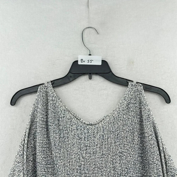 Lou & Grey Sweater Women's Sz S Gray Knitted Cold Shoulder Sleeve Pullover - Picture 12 of 12